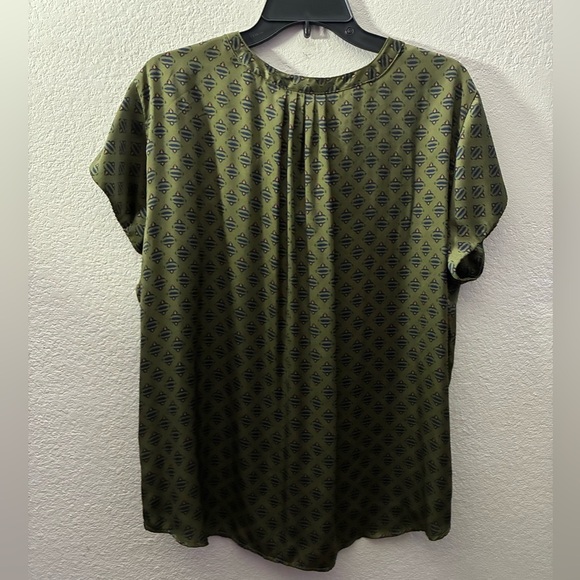 Liz Claiborne Burnt Olive Geo Blouse XXL - Picture 6 of 14